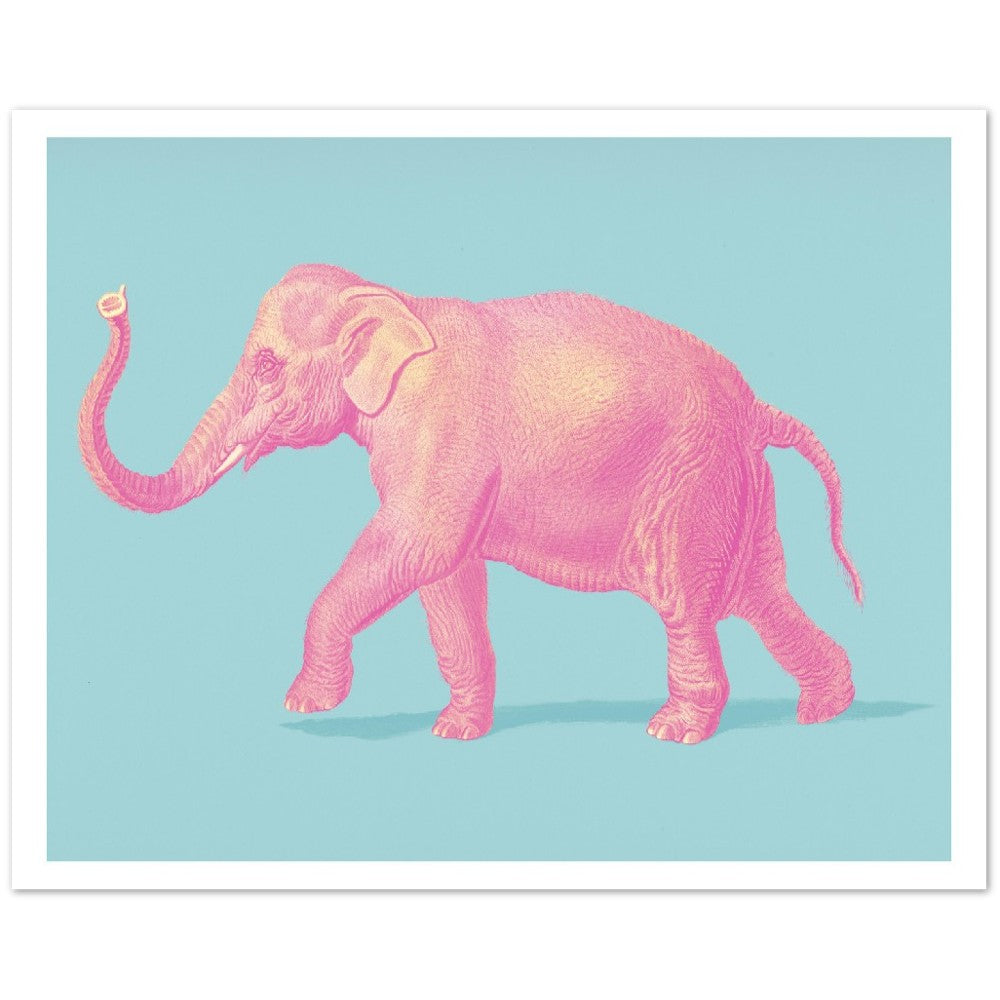 Plakat - Vintage Elefant Pastel Artwork Plakat - Mat Museums Plakat Papir