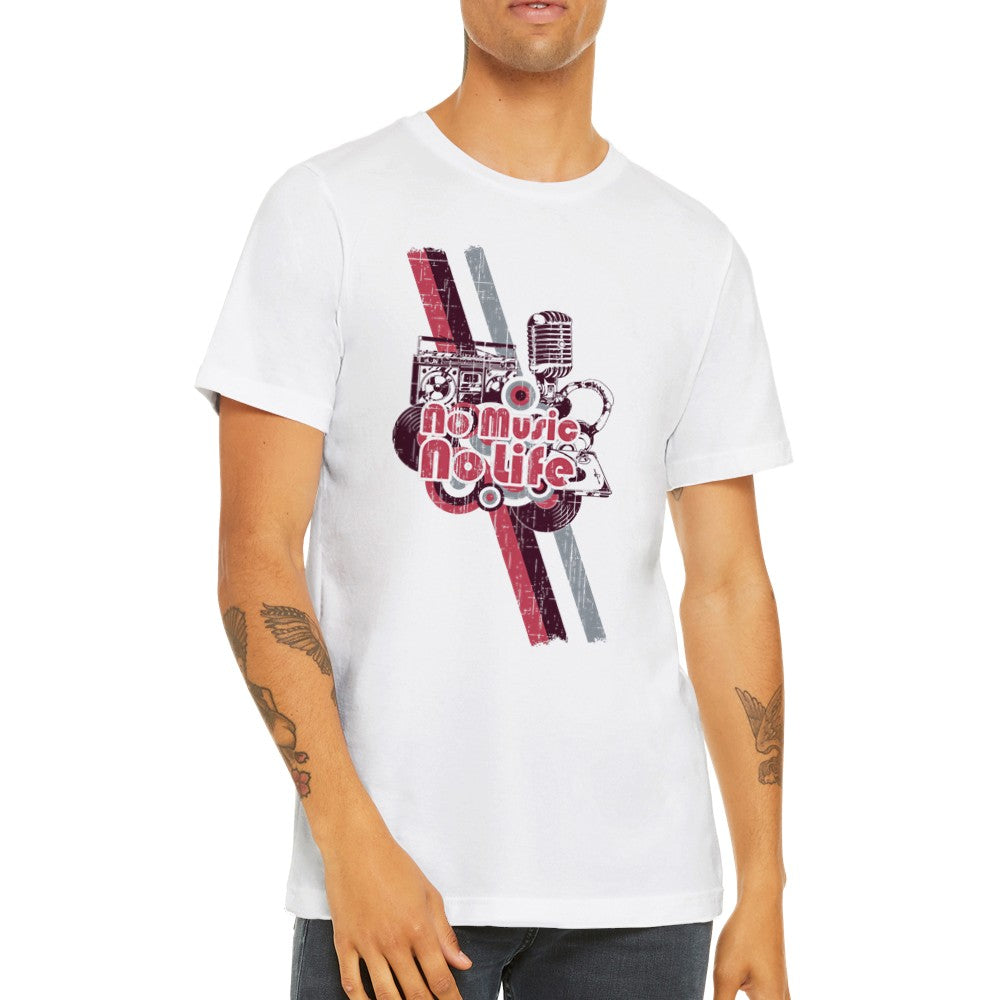 Music T-shirts - No Music No Life Artwork - Premium Unisex T-shirt