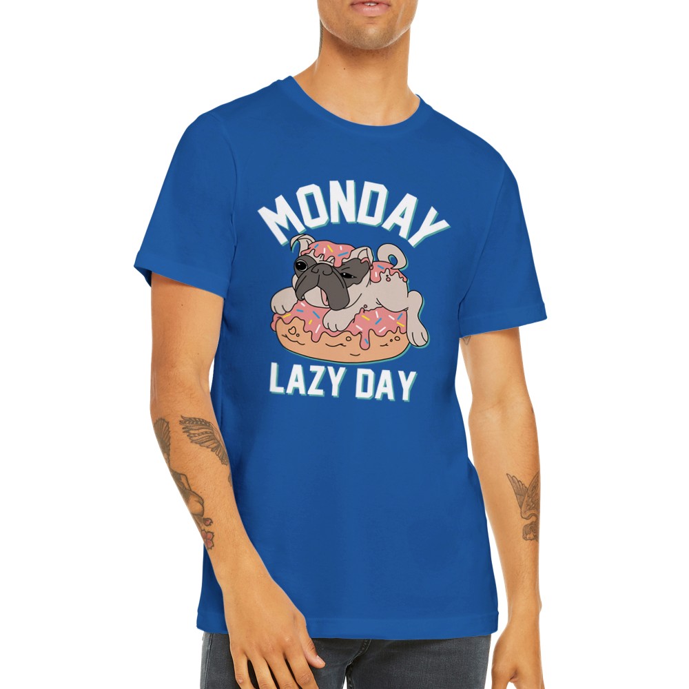 Sjove -t-shirts - Hund - Monday Lazy Day - Premium Unisex T-shirt