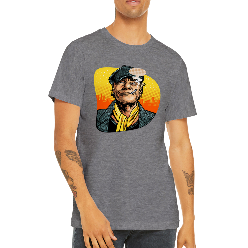 Celeb T-shirts - Kim Larsen Artwork - Grå meleret Premium Unisex T-shirt