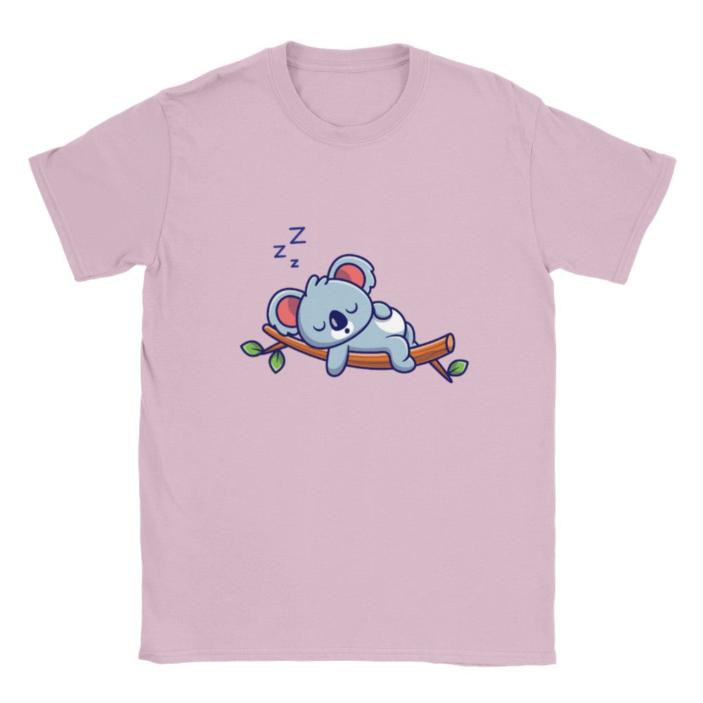 Børne T-shirt - Sød Sleppy Koala - Klassisk Børne Crewneck T-shirt