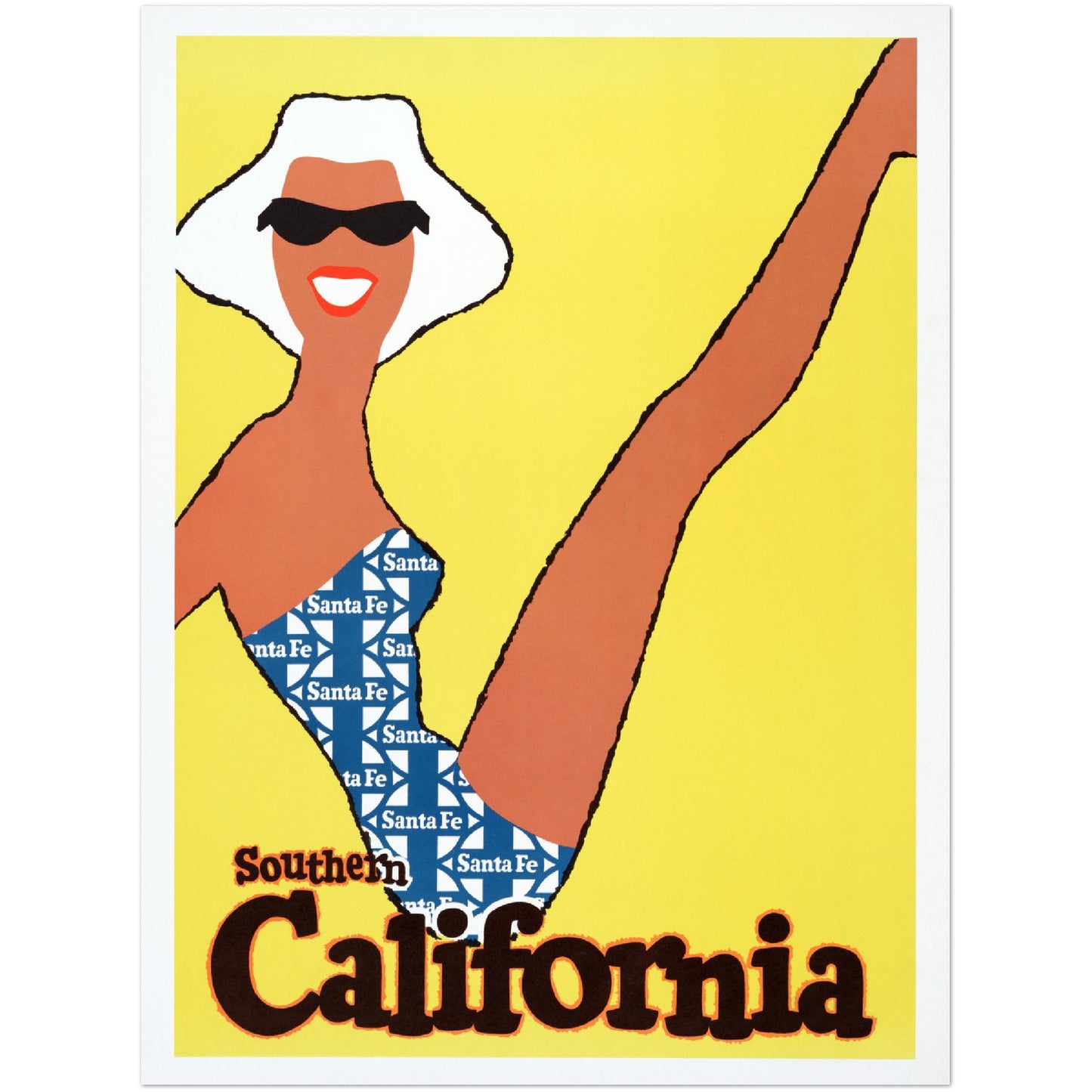 Poster – Southern California Girl in Santa Fe in Swimsuit (1963) Hochwertiges Posterpapier, matt