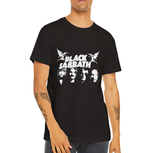 Musik-T-Shirt - Black Sabbath Artwork - Premium-Unisex-T-Shirt im Old School-Stil 