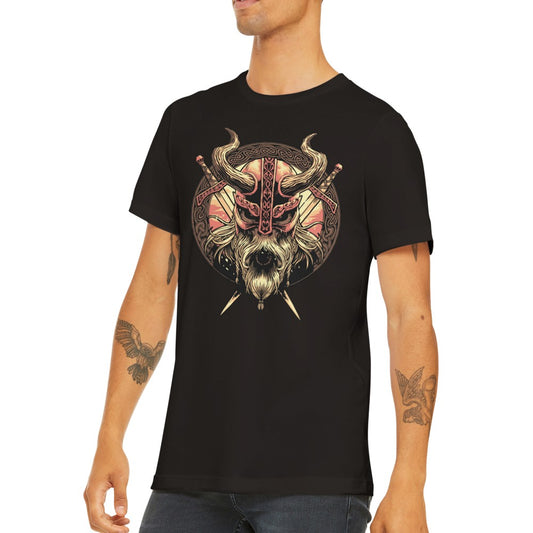 Zitat-T-Shirts - Vikings Shield Artwork Premium Unisex T-Shirt