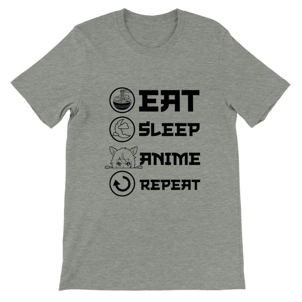 Quote t-shirt - Anime - Eat, Sleep, Anime, Repeat - Premium Unisex T-shirt 