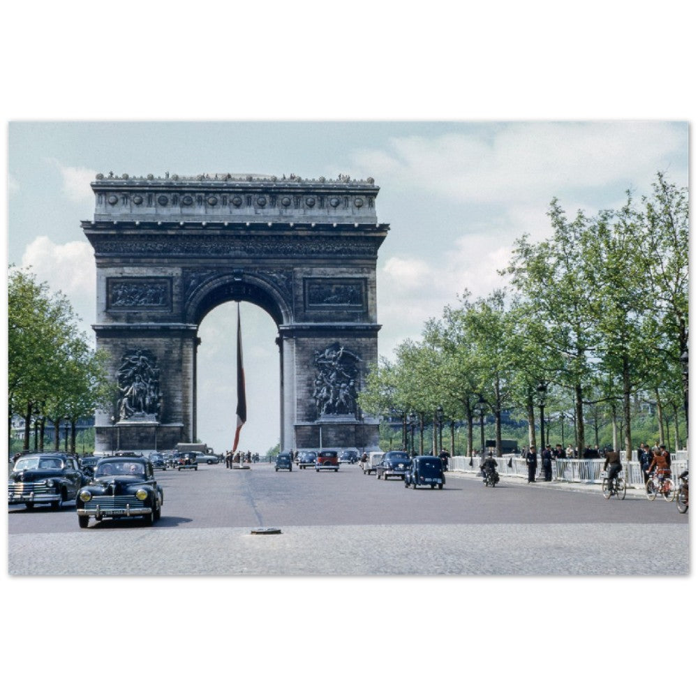 Poster – Paris und der Arc de Triomphe Vintage – hochwertiges mattes Papier