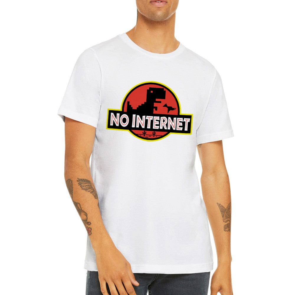 Quote T-shirt - Funny Designs - Jurassic No Internet Premium Unisex T-shirt