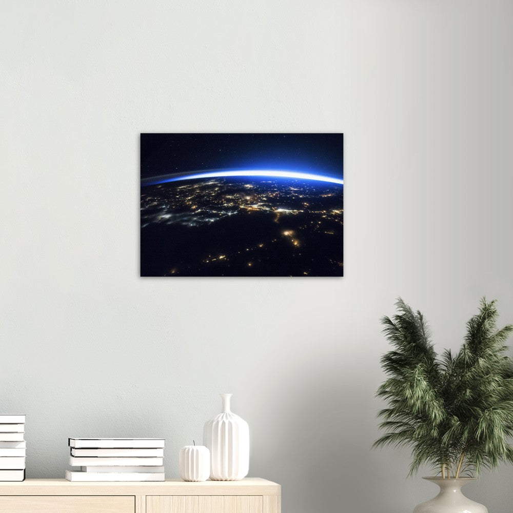 Poster - Night view of illuminated cities in the Northern Hemisphere - Original from NASA