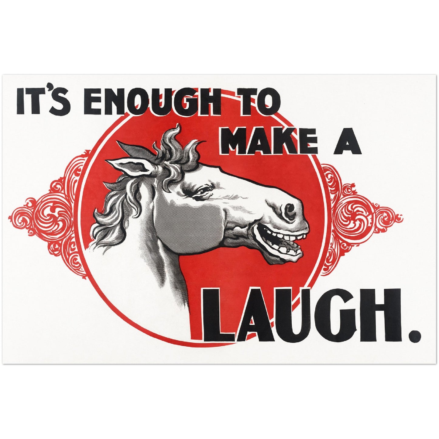Poster – It's Enough To Make Horse Laugh (1896) Hochwertiges mattes Posterpapier