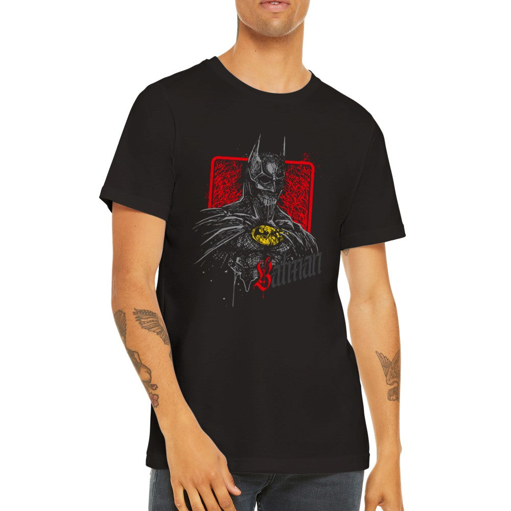 T-Shirt - The Bat Artwork - Fledermaus-Zombie-Zeichnung Premium-Unisex-T-Shirt 