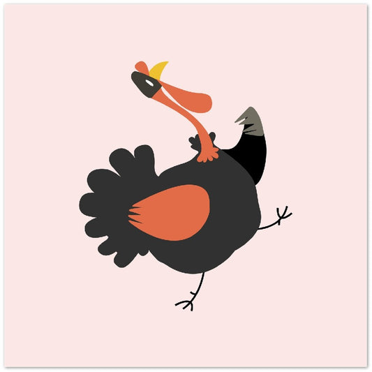 Children's posters - Cute little happy turkey illustration - Premium Matte Paper