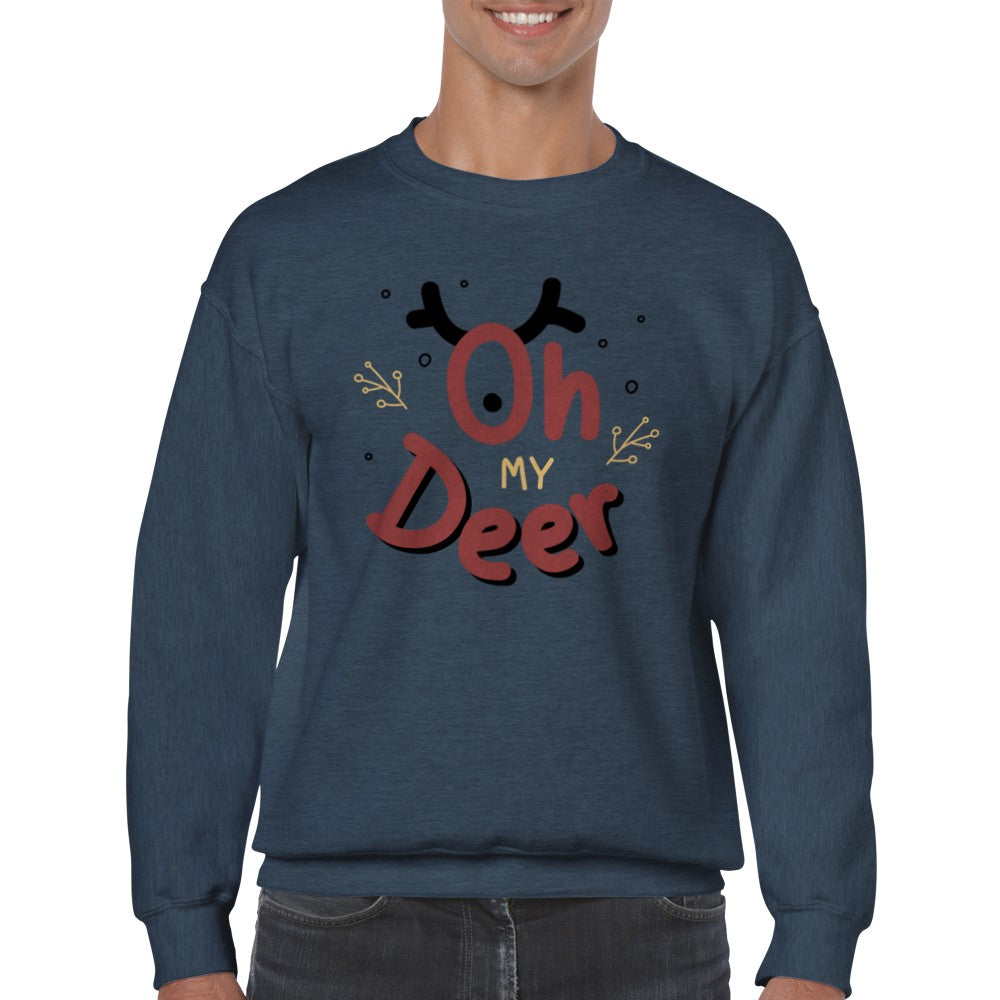 Sweatshirt - Jule Sweatshirt Oh My Deer - Klassisk Unisex Crewneck Sweatshirt