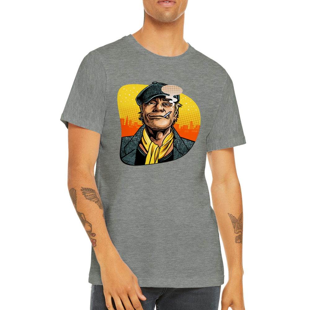 Celeb T-shirts - Kim Larsen Artwork - lysgrå meleret Premium Unisex T-shirt