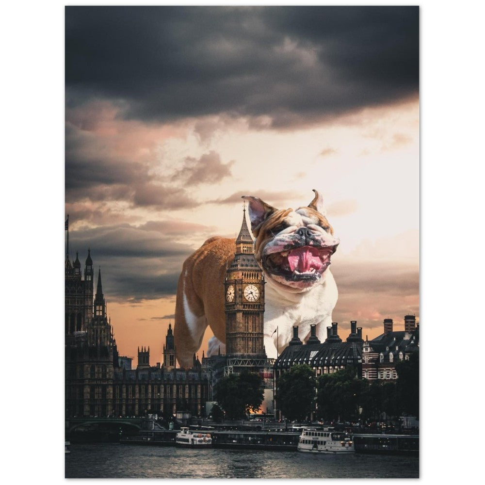 Plakat Artwork - Engelsk Bulldog vs London - Klassisk Mat Museums Plakat Papir
