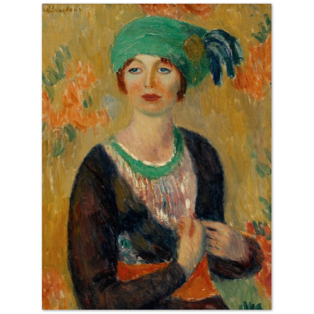 Plakat - Girl in Green Turban (1913) William James Glackens - Premium Mat Papir