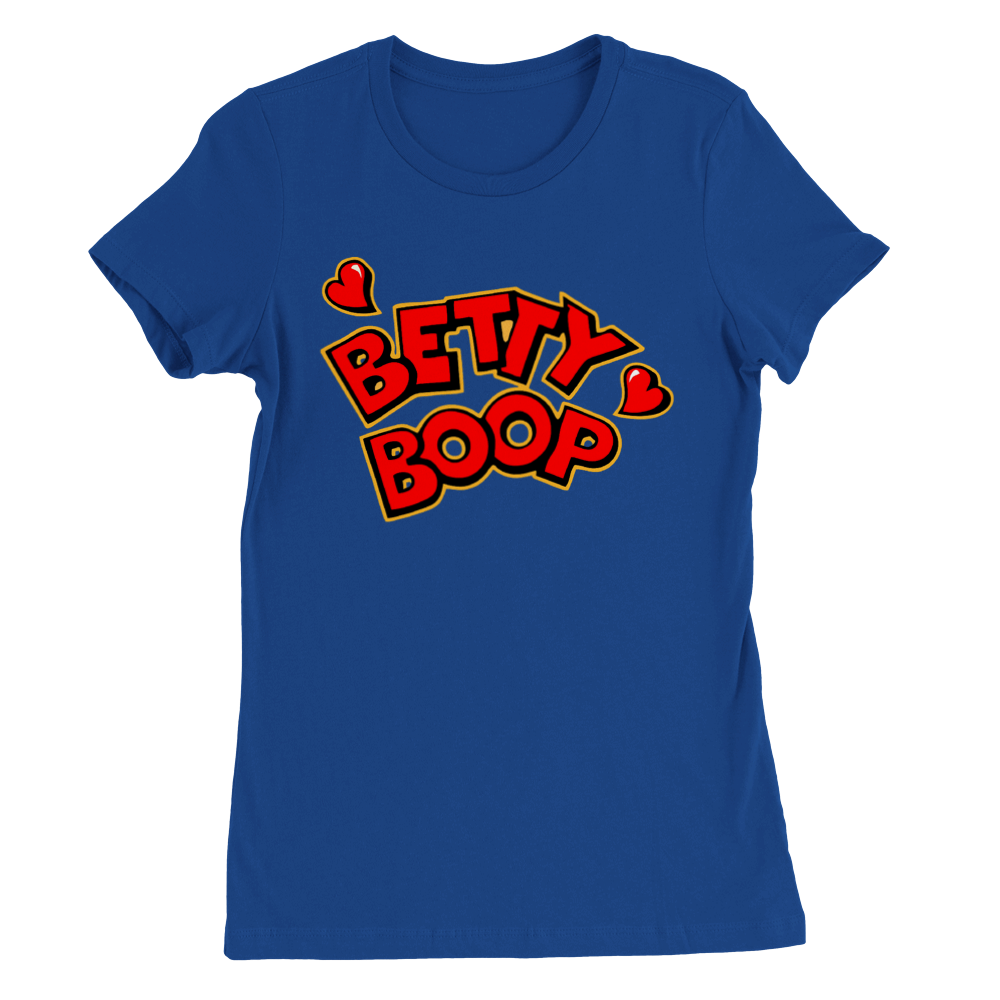 T-shirt - Betty Boop Hearts Artwork - Premium Kvinde Crewneck T-shirt