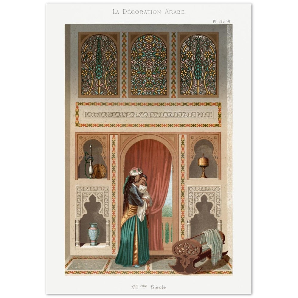 Plakat La Décoration Arabe von Emile Prisse d'Avennes (1807-1879) PI. 89 oder 90 