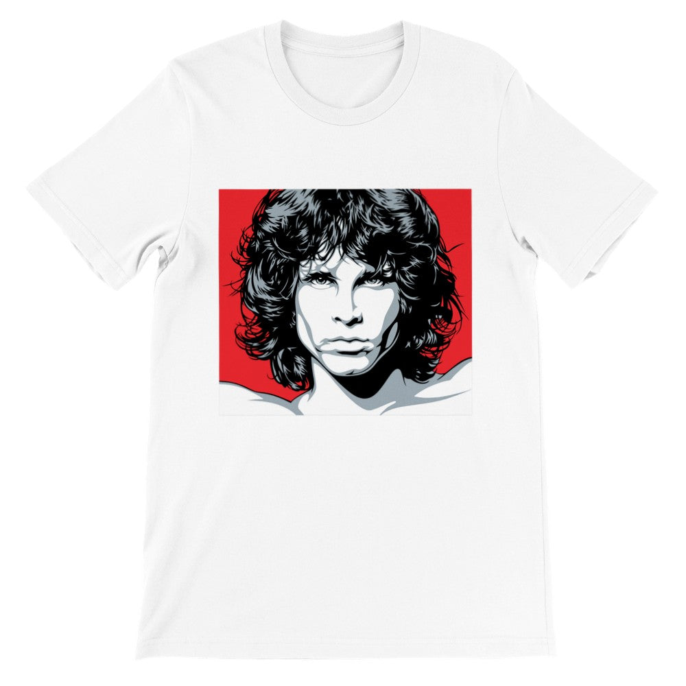Musik T-Shirt - Jim Morrison Artwork - Morrison Draw Art Premium Unisex T-Shirt 