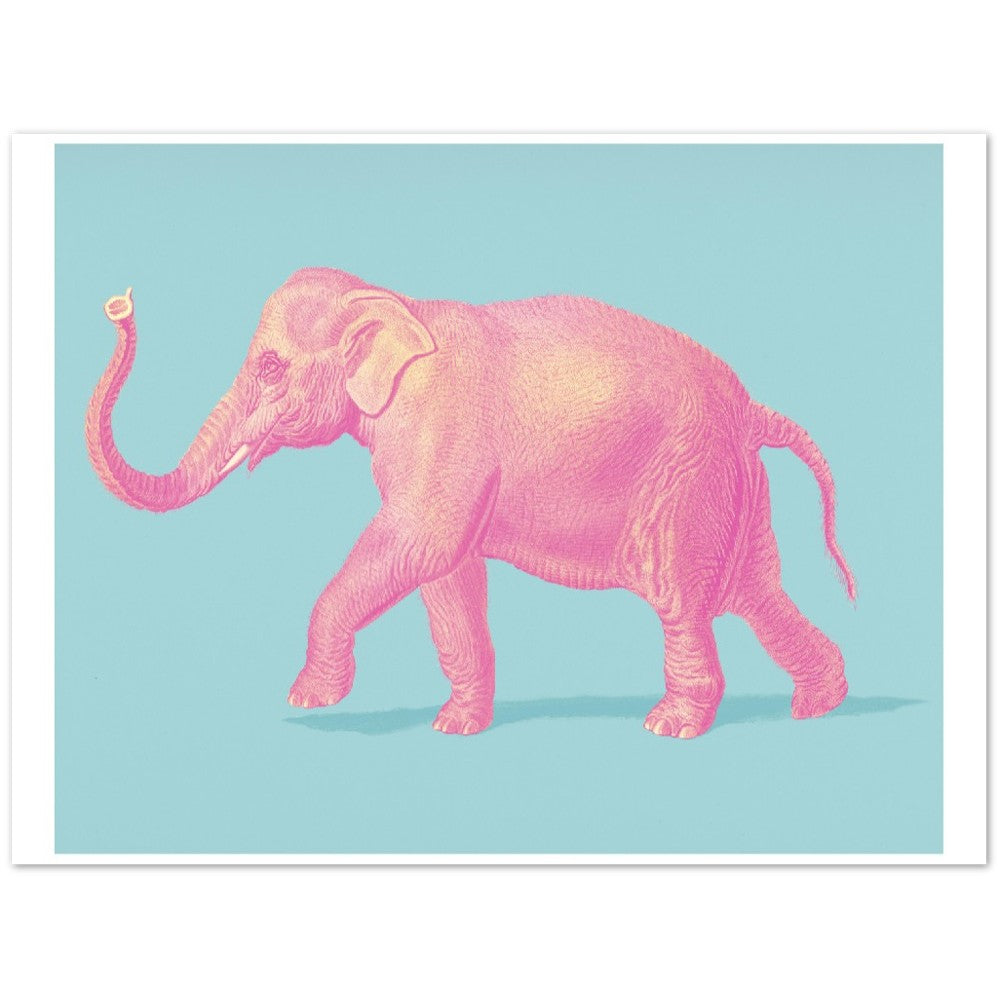 Plakat - Vintage Elefant Pastel Artwork Plakat - Mat Museums Plakat Papir